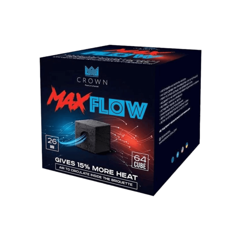 carbón Crown Max Flow 26 mm para cachimba de larga duración y alto rendimiento