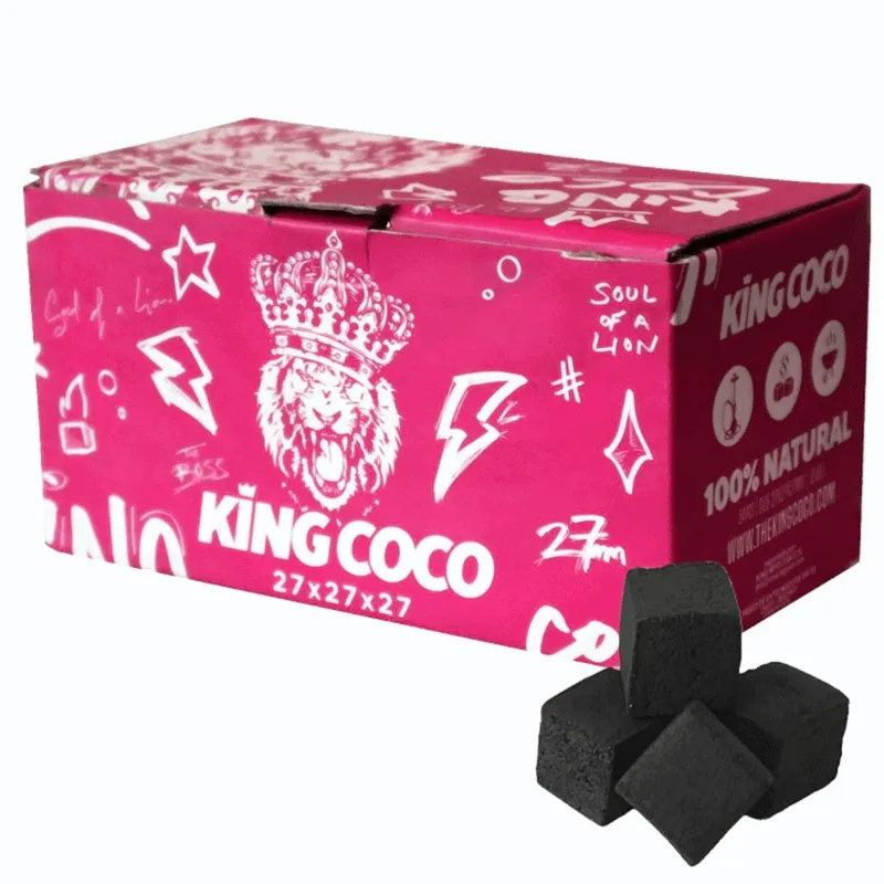 carbón King Coco 27 MM de larga duración y calor estable
